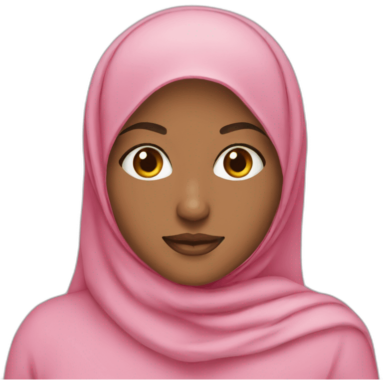 muslim young woman pink hijab emoji