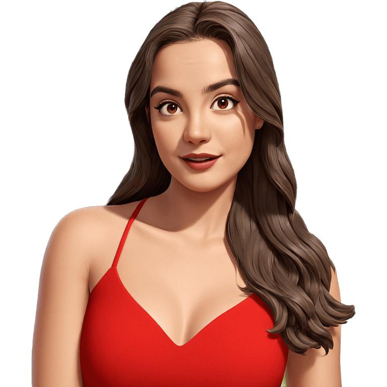 girl in red dress outdoors emoji