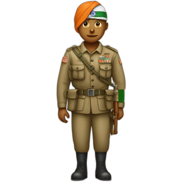 Soldier holding Indian Flag emoji