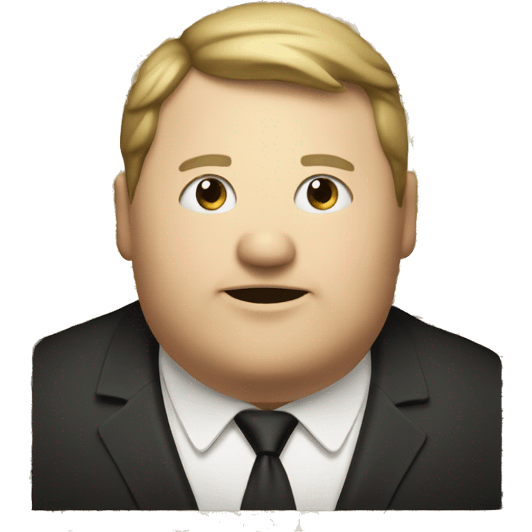 A white fat man, with black tophet and an iPhone emoji