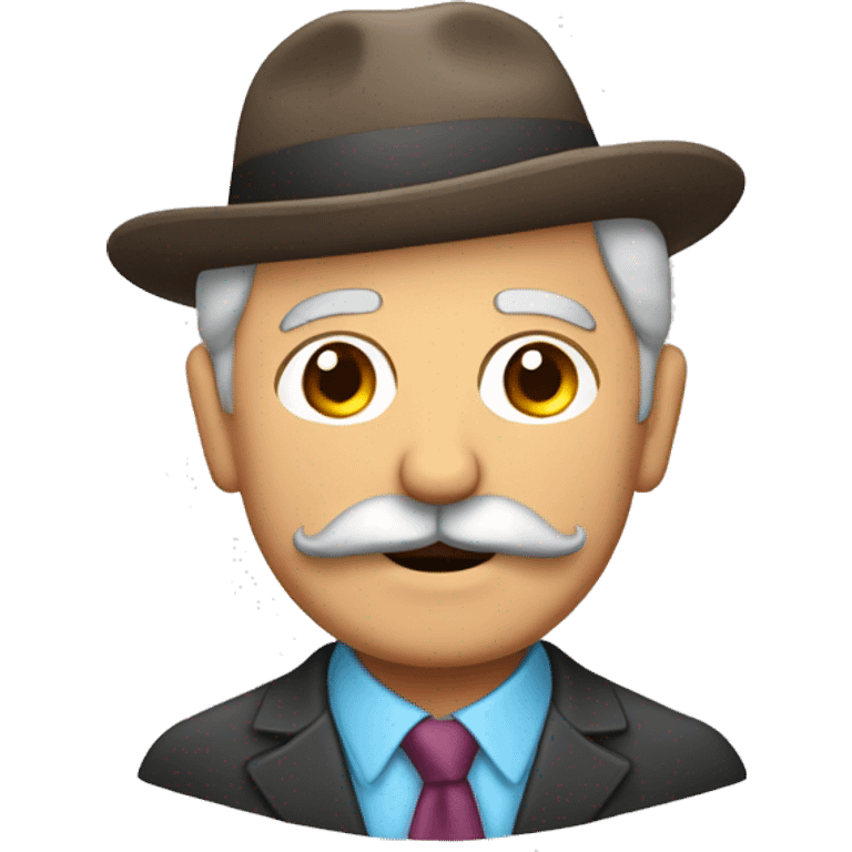 abuelo con bigote y pelo de colores en la cabeza emoji