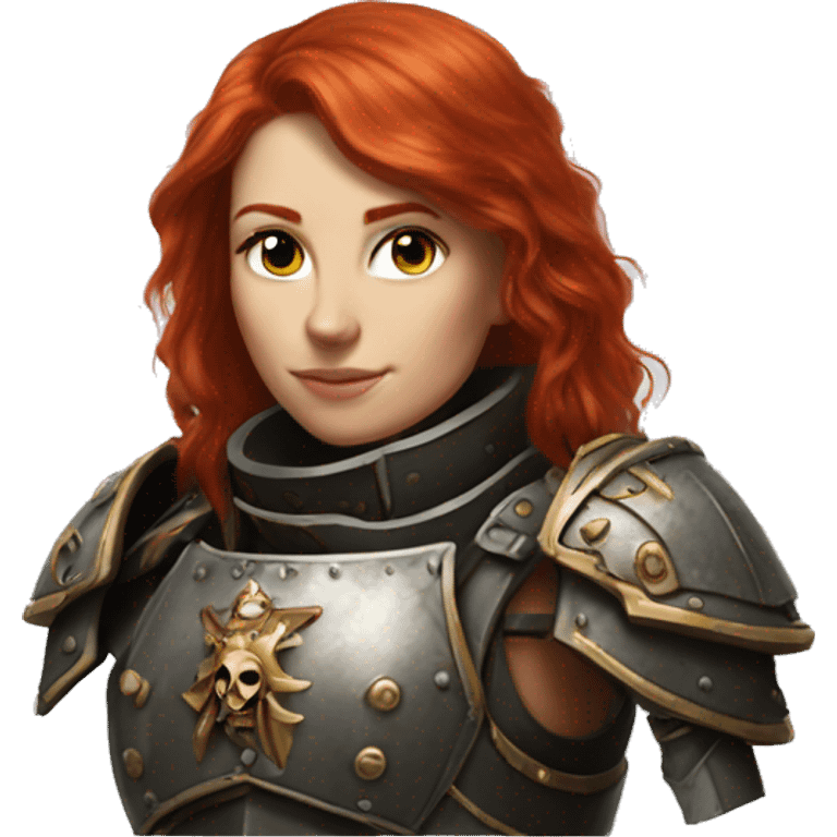 redhead girl in warhammer sister of battle armor emoji