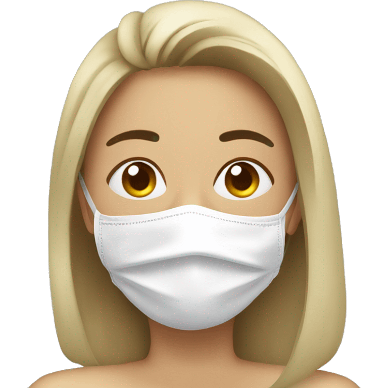 A sick woman have mask  emoji