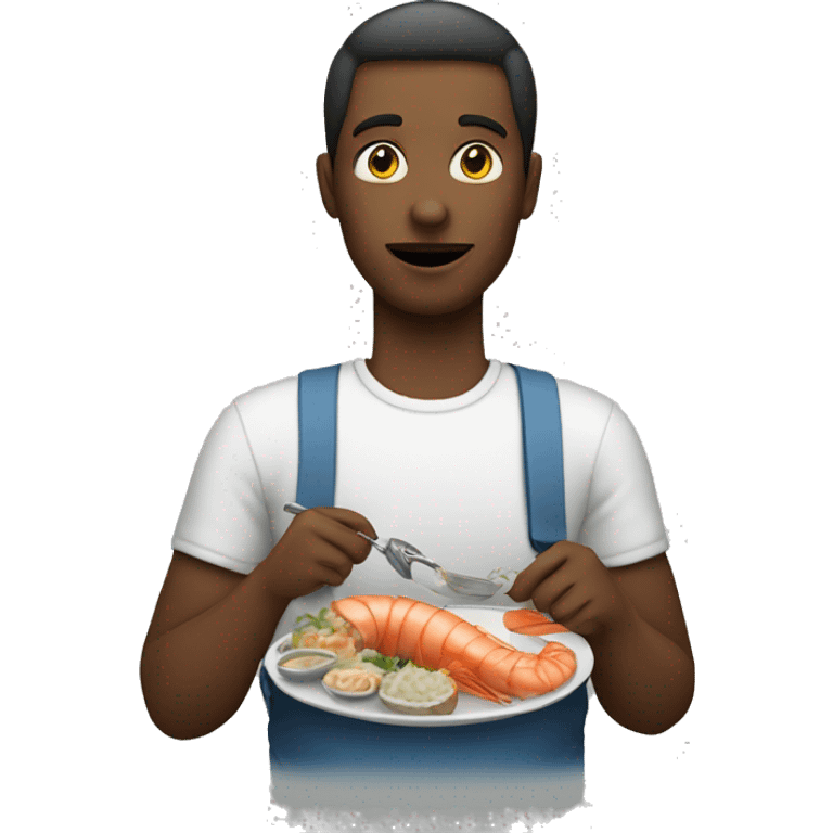 A person eating seafood  emoji