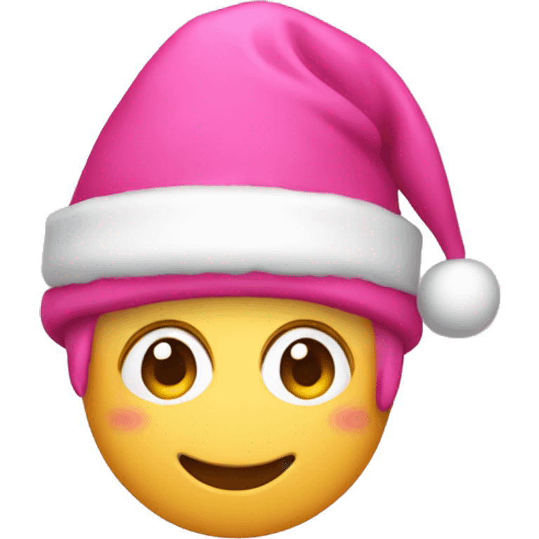 Pink chirstmas hat emoji