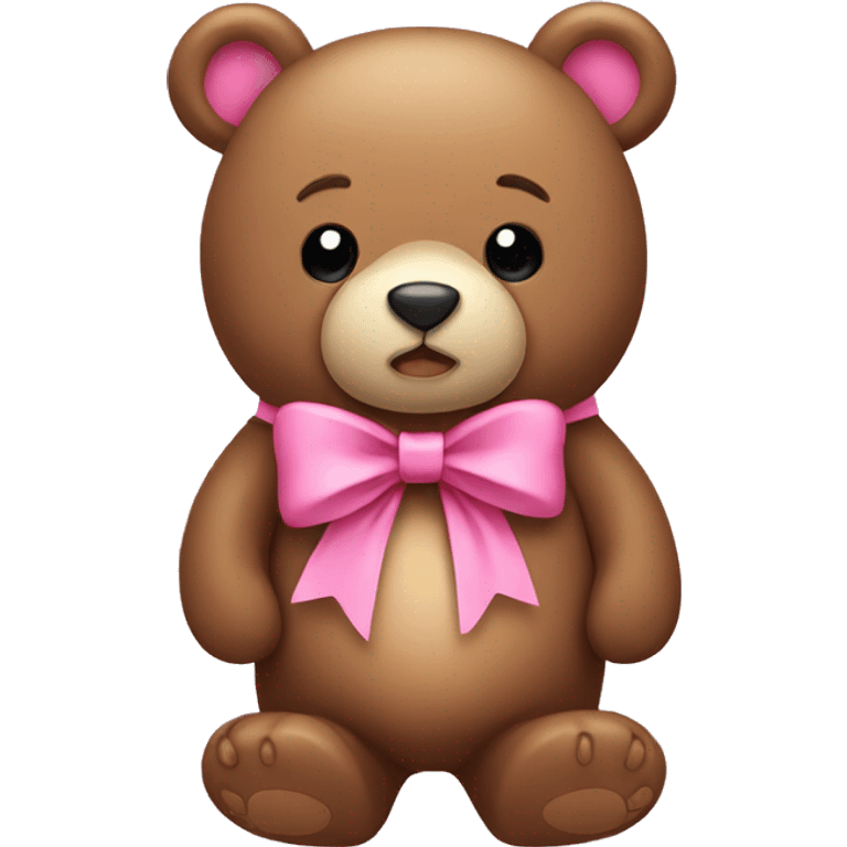 Bear with pink bow emoji