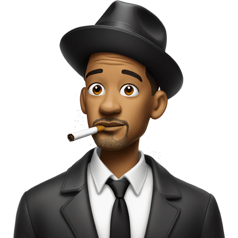 will smith with a hat smoking emoji