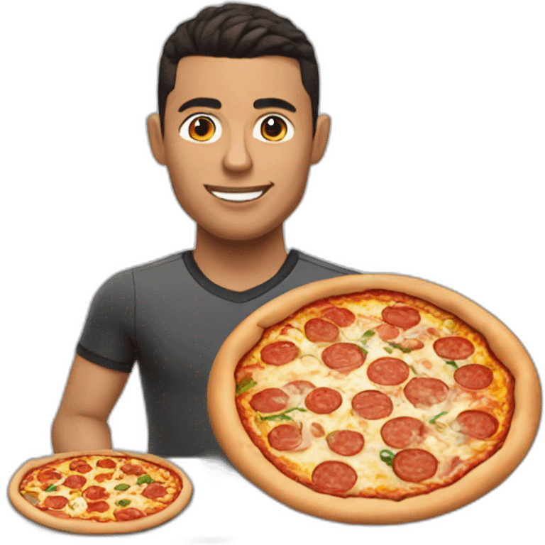 Ronaldo making pizza emoji