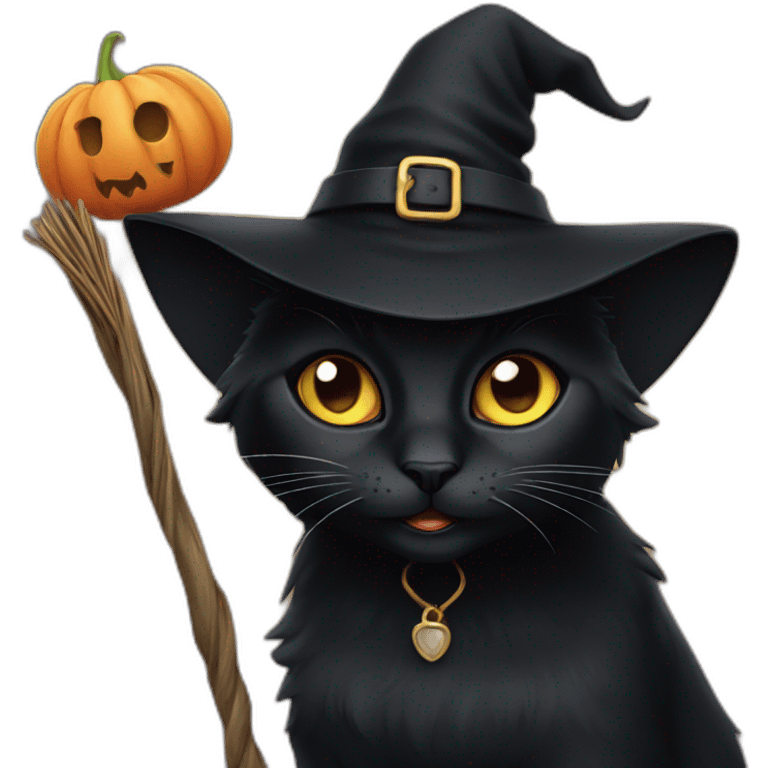 witch black cat emoji