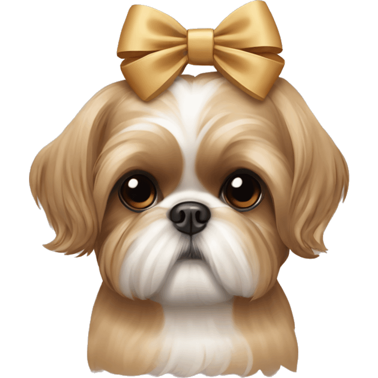 light brown shihtzu with a bow in her head emoji