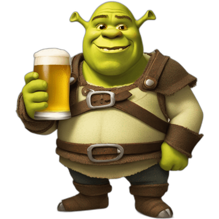 Shrek with bier emoji