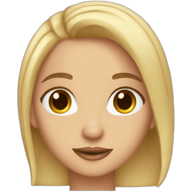 Romantic blonde girl with brown eyes emoji