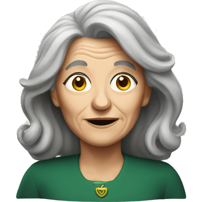 older irish woman with long gray hair emoji