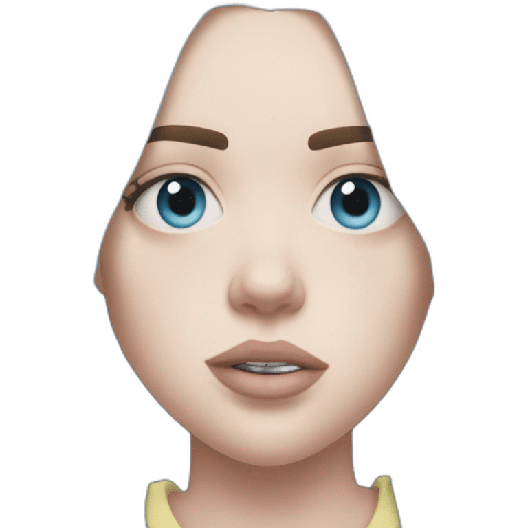 Billie eilish chanteuse cheveux bleus yeux bleus emoji