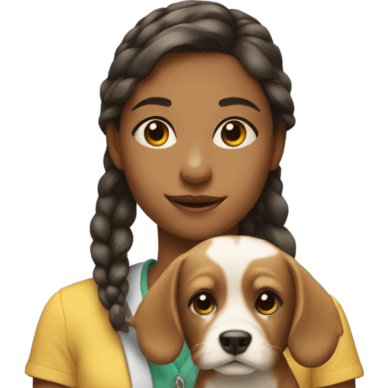 Girl with a dog emoji