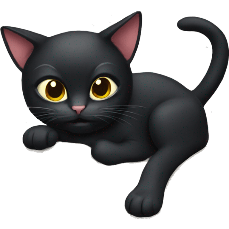 A black cat reading a book emoji