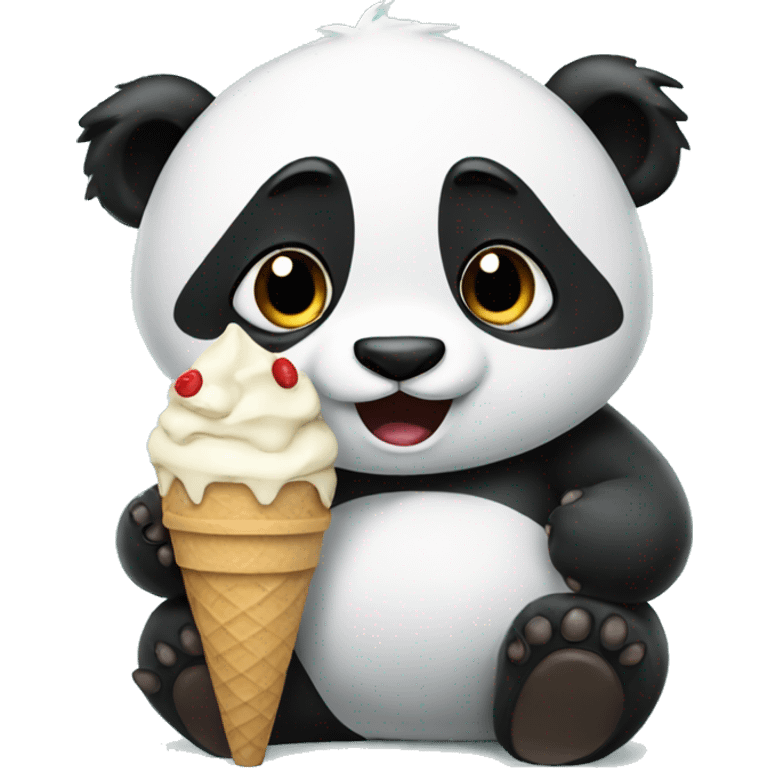 Panda eating ice cream emoji