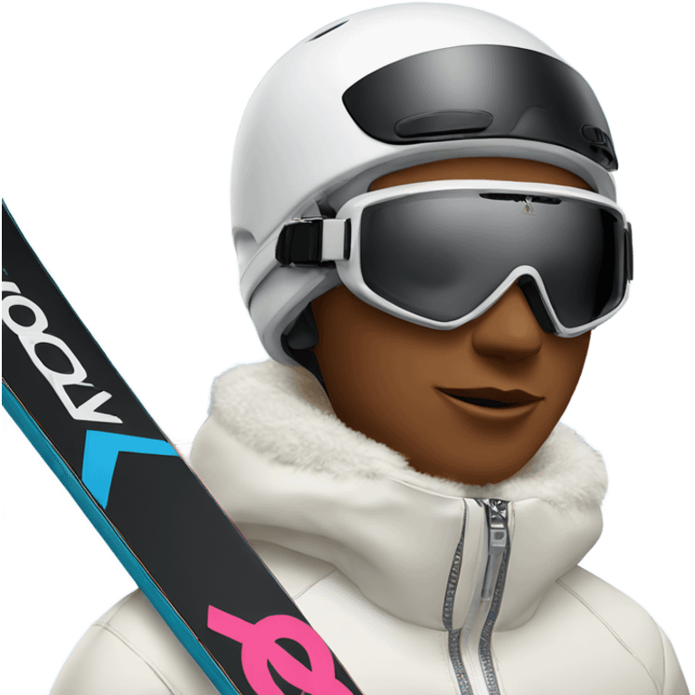 Skiing with Louis Vuitton ski goggles emoji