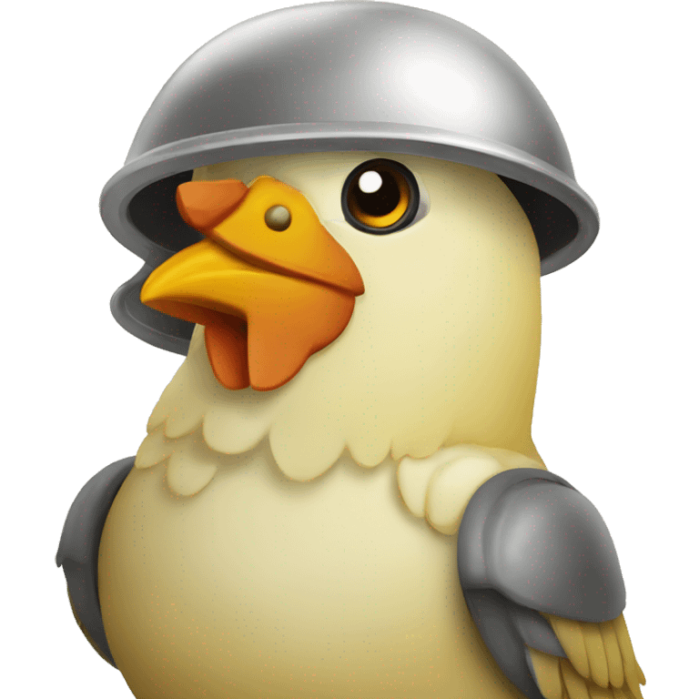 Pollito, con casco de trabajador  emoji