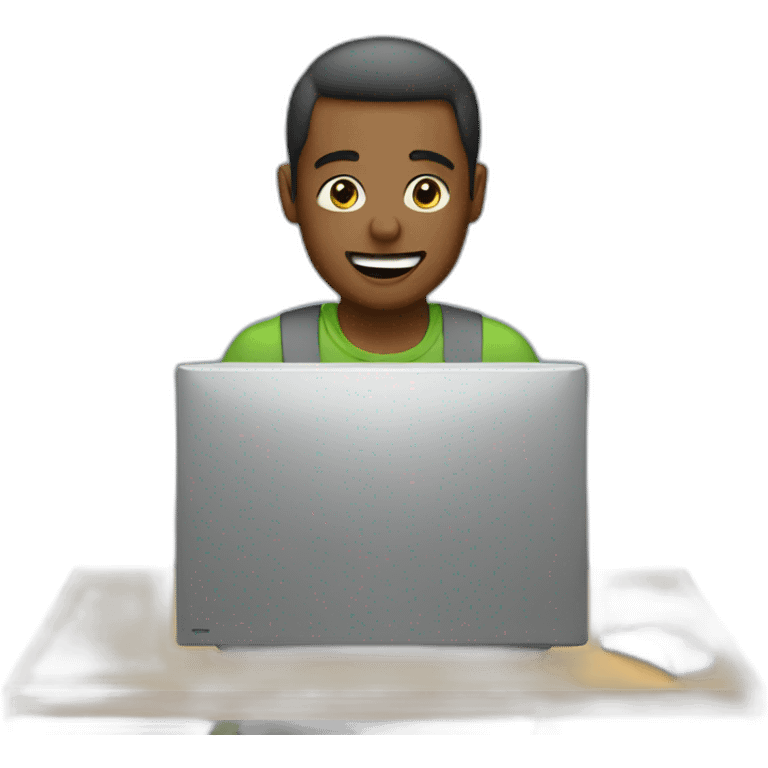 man play the computer emoji