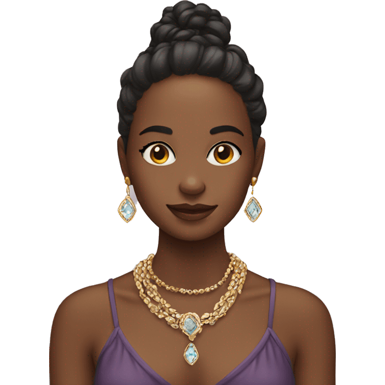 Girl with jewelry indoors emoji