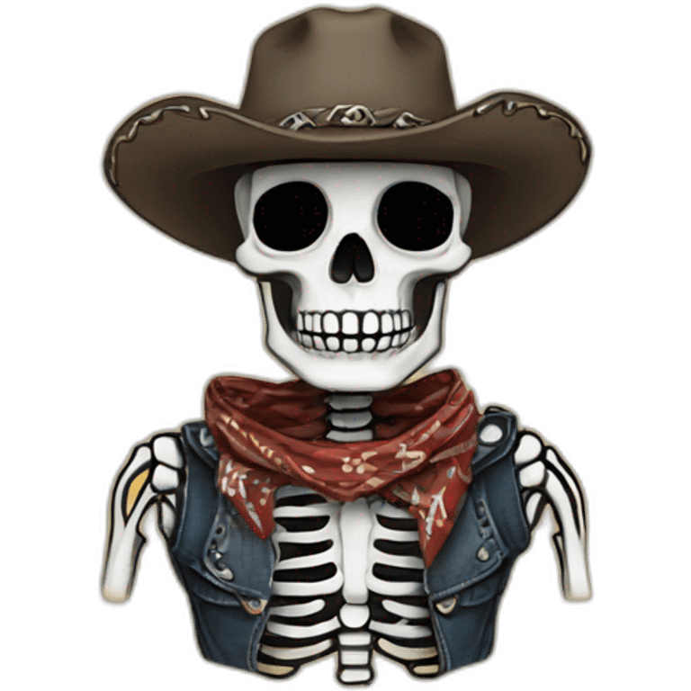 cowboy skeleton bandana emoji