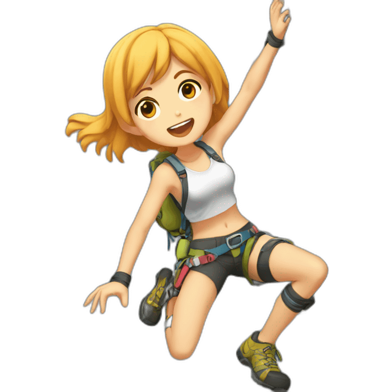 rock climbing anime girl emoji