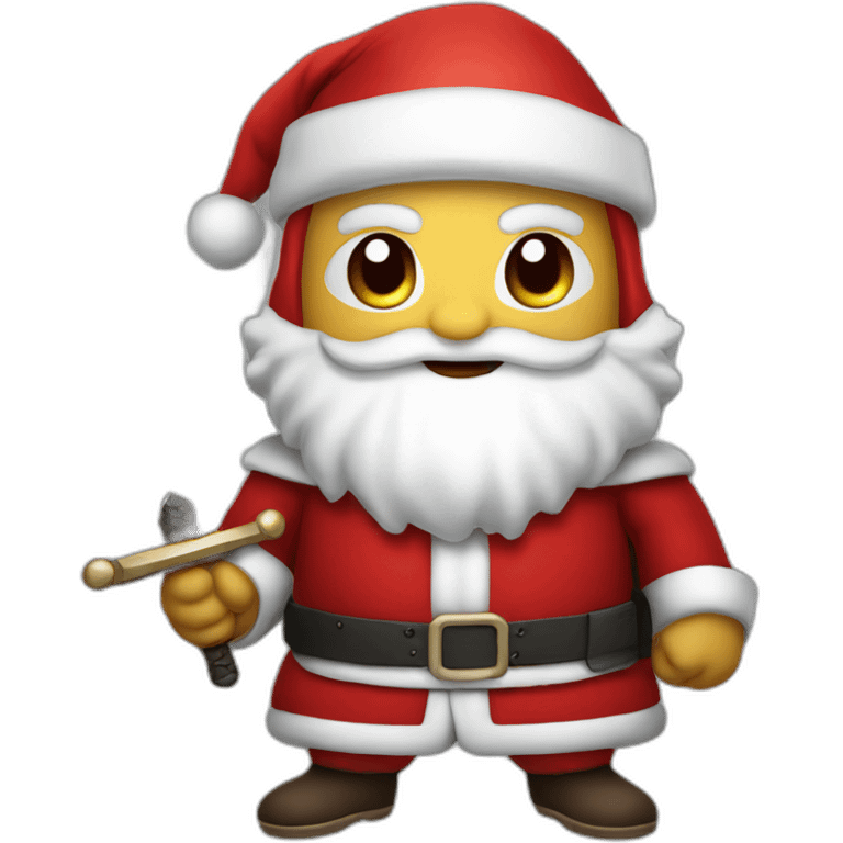 Santa Claus Ninja with sword emoji