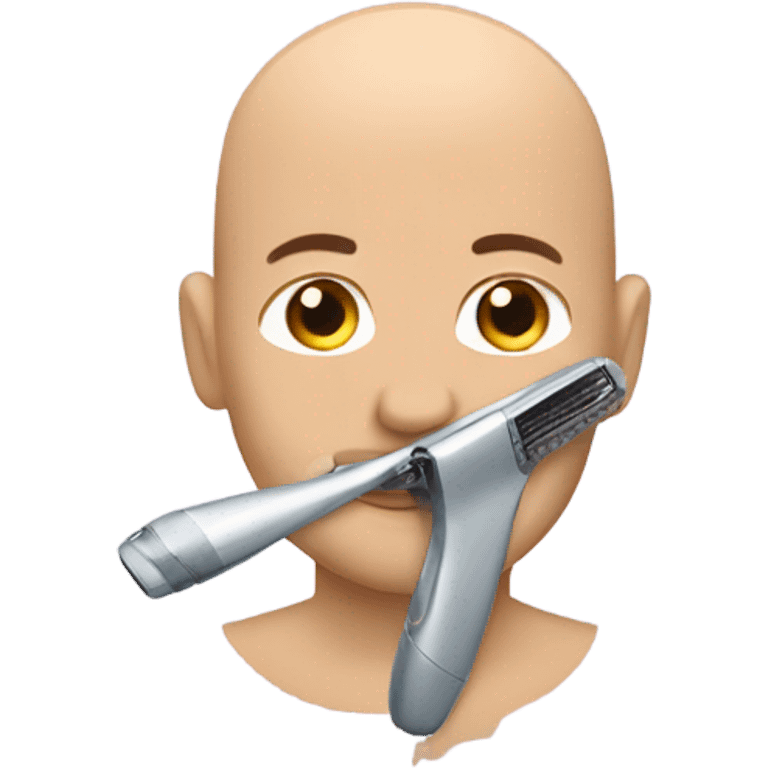 Bald man shaving emoji