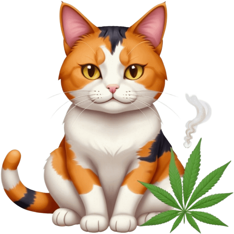 Cat smoking marijuana emoji