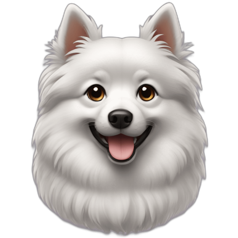 Cute black spitz dog emoji