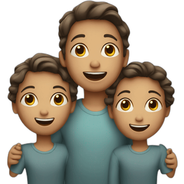 three children sing song emoji