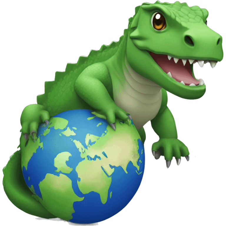 A komodo holding a world globe emoji