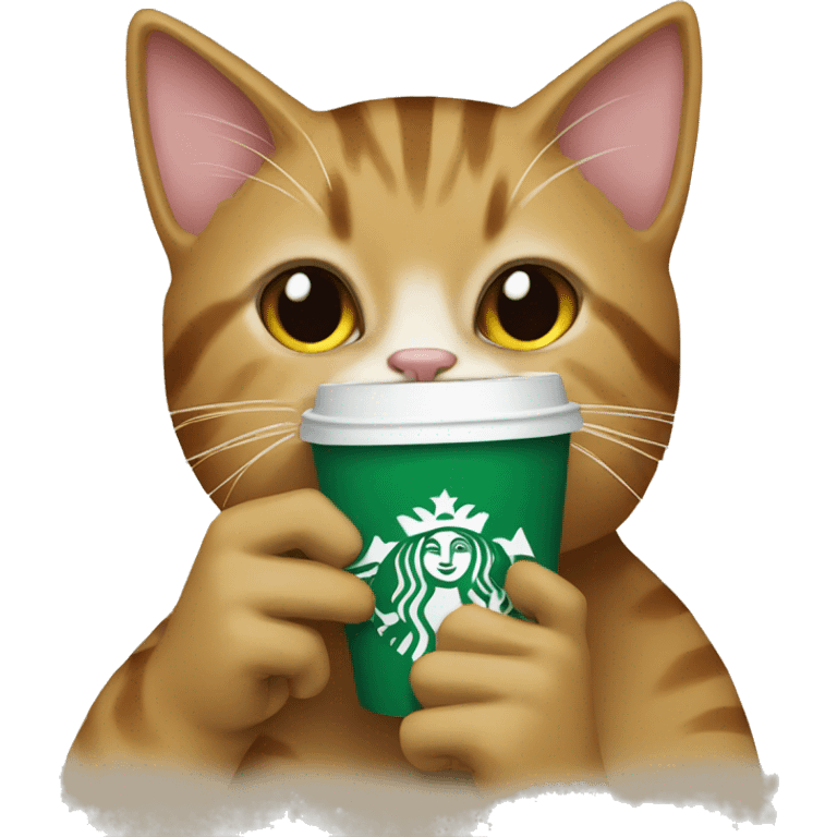 Cat sipping Starbucks  emoji