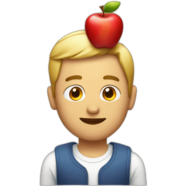 A man with an apple on his head emoji