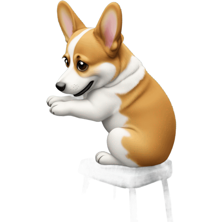 corgi at a desk emoji