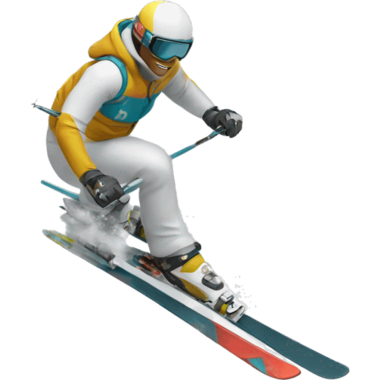 Skier with atomic ski emoji