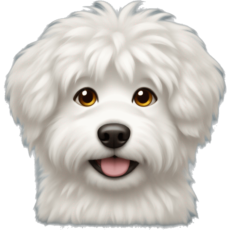 White fluffy dog with brown spots emoji