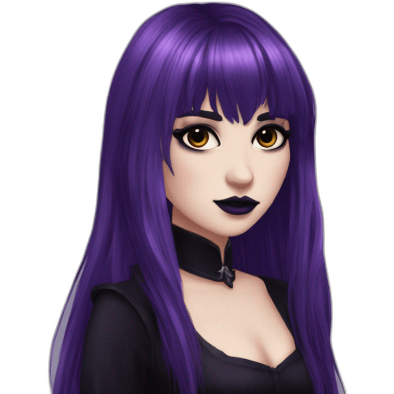 Elissabat -with bangs -long-hair-dark-plumpurple-and-black-vampire-goth-makeup-pinkeyes-romanticgothcloses-bat emoji