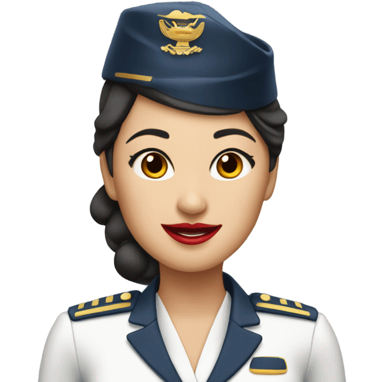 Spirit airlines flight attendant Asian red lipstick emoji