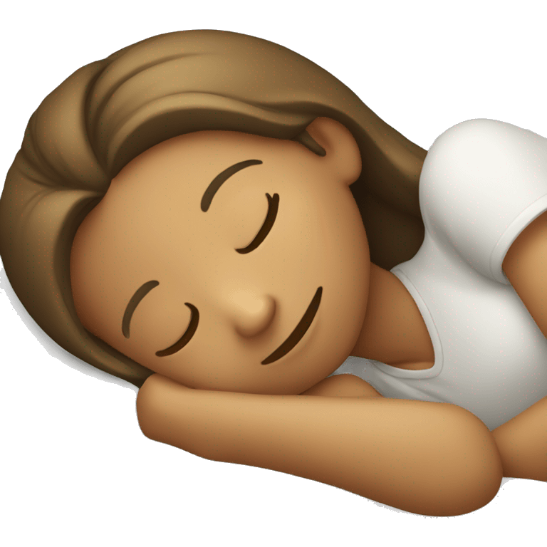 sleeping girl smiling while sleeping emoji