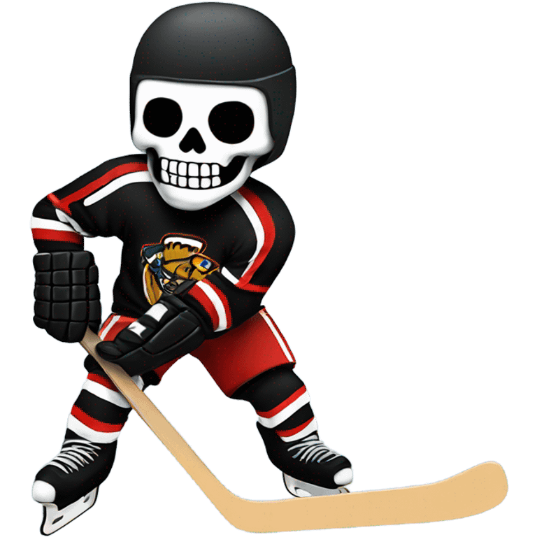 Skeleton hockey player mash-up emoji