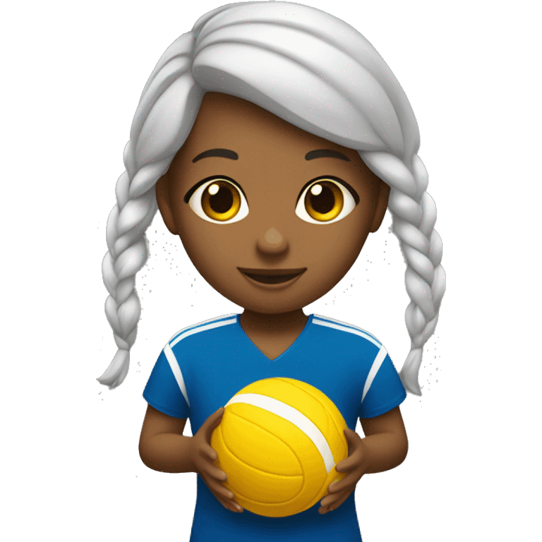 una niña con una pelota de volley emoji