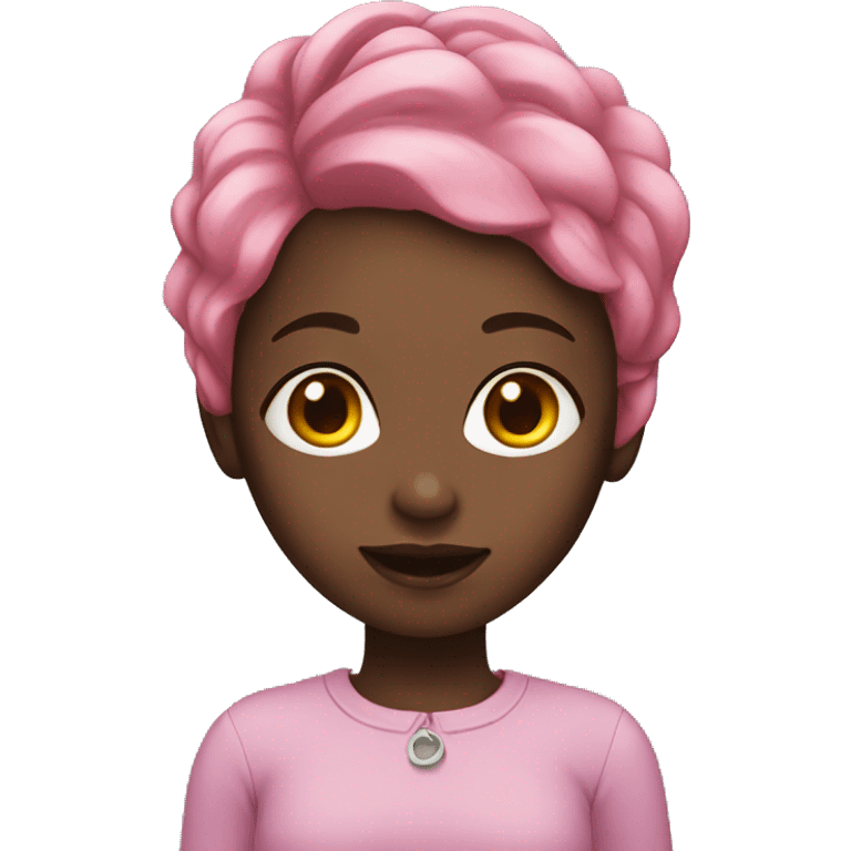 black girl with pink hair emoji