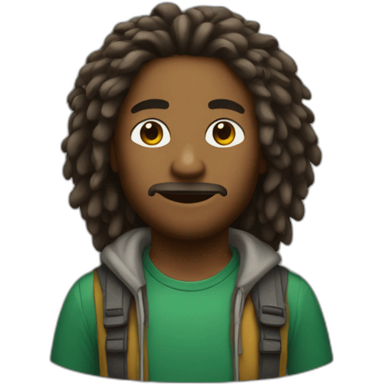 persona de colores con pelo rastas emoji