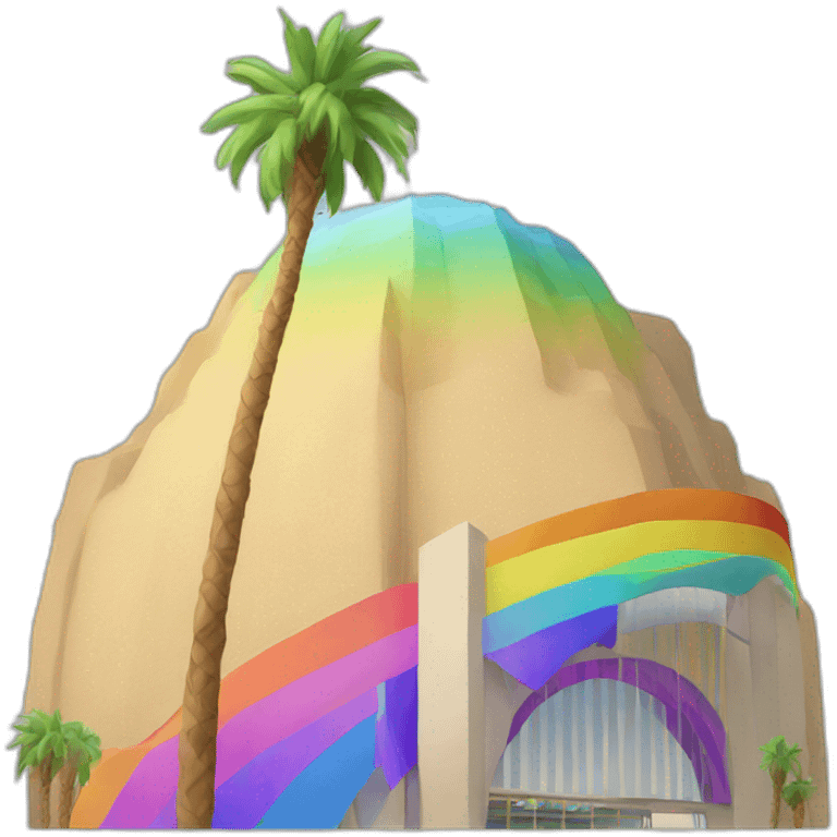 Coachella rainbow building emoji