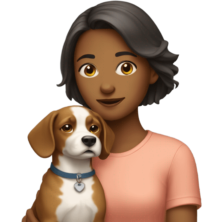 Girl with dog  emoji