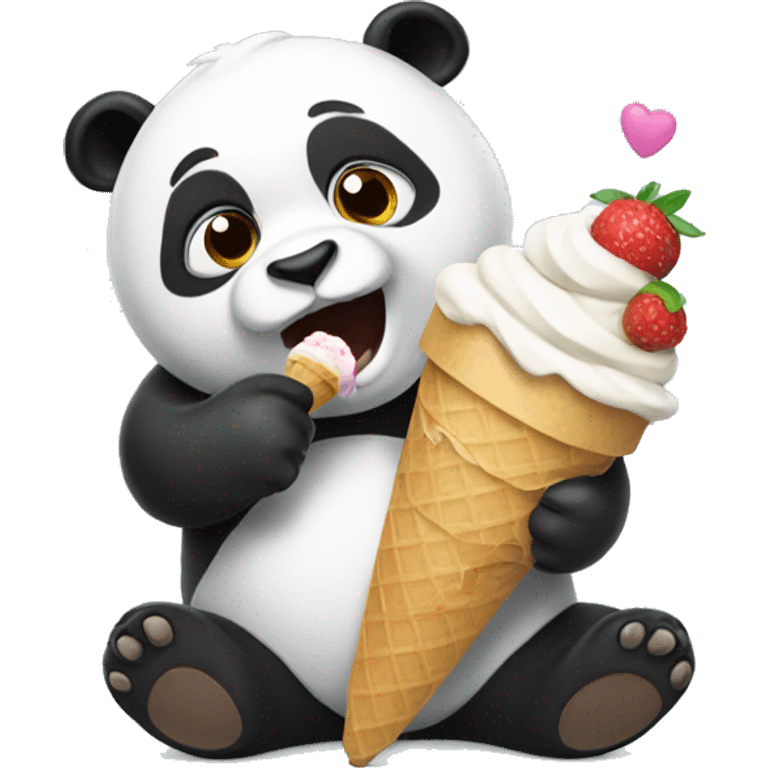 Panda eating ice cream emoji