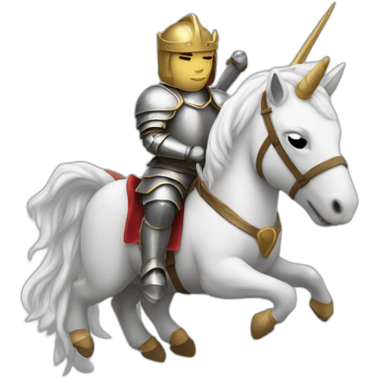 Knight crying and riding unicorn  emoji