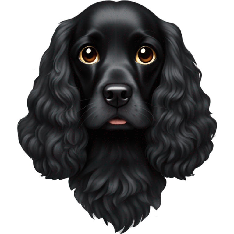 Black cocker spaniel long haired  emoji